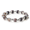 Natural Banded Agate Dyed Round Beaded Stretch Bracelets for Women JT2459-14-1