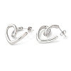 304 Stainless Steel Heart Stud Earrings EJEW-K244-43P-2