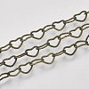 Soldered Brass Covered Iron Heart Chains CH-S125-04A-AB-1