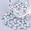 Rainbow ABS Plastic Imitation Pearl Beads OACR-Q174-5mm-05-1