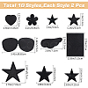 Gorgecraft 20pcs 10 style Star/Flower/Heart Iron on Cloth Patches PATC-GF0001-30-2