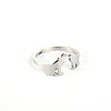 Stylish Adjustable Stainless Steel Wolf Cuff Rings for Women CD3807-8-1