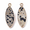 Edge Golden Plated Natural Dalmatian Jasper Pendants G-T131-06H-2