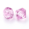 Hot Pink Color Transparent Acrylic Faceted Bicone Beads X-PL488Y-2-2