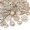 Elecrelive 100Pcs 10 Styles Undyed Natural Wooden Big Pendants WOOD-EL0001-03-3