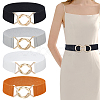 GOMAKERER 4Pcs 4 Colors Polyester Elastic Corset Belts with Alloy Ring Buckle AJEW-GO0001-40-1