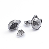 Retro 304 Stainless Steel Stud Earrings EJEW-L248-032AS-2