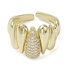 Rack Plating Brass Micro Pave Cubic Zirconia Open Cuff Rings RJEW-K257-01G-2