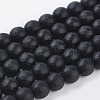 Synthetic Black Stone Beads Strands X-G-C059-10mm-1-1