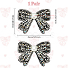 WADORN 2Pcs Bowknot Polyester Rhinestone Shoe Decorations AJEW-WR0002-37-2