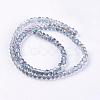 Half Plated Faceted Rondelle Electroplate Glass Beads Strands X-EGLA-D020-3x2mm-18-2
