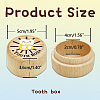 Round Beech Wooden 3D Engraved My First Tooth Superman Box CON-WH0120-005-2