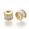 Brass Micro Pave Cubic Zirconia Beads ZIRC-D116-06-2