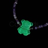 3Pcs 3 Color Luminous Acrylic Bear Pendant Necklaces Set NJEW-JN04510-3