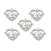 Brass Micro Pave Clear Cubic Zirconia Connector Charms KK-E068-VB044-3