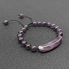 Natural Amethyst Bead Braided Bead Bracelets for Women Men LS5537-8-1