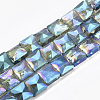 Electroplate Glass Beads Strands X-EGLA-S176-03-B02-1