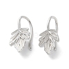 999 Fine Silver Leaf Cuff Earrings EJEW-P296-08P-1