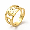 Ion Plating(IP) 304 Stainless Steel Star of David Adjustable Ring for Women RJEW-B027-11G-1