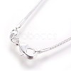 Brass Round Snake Chain Fine Necklaces NJEW-BB10854-16-2
