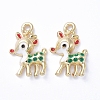 Golden Plated Alloy Enamel Pendants X-ENAM-D040-E02-G-1