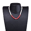 Handmade Polymer Clay Heishi Beaded Necklaces NJEW-JN02723-02-4