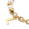 201 Stainless Steel Word Love Charm Bracelet BJEW-A126-04G-3