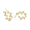 Rack Plating Brass Leaf Wrap Stud Earrings EJEW-F294-03G-1