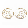 Brass Half Hoop Earrings KK-S356-145G-NF-2