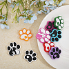CHGCRAFT 9Pcs 9 Style Dog Paw Print Food Grade Eco-Friendly Silicone Beads SIL-CA0002-80-5