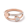 Crystal Rhinestone Heart Finger Ring RJEW-D120-03RG-2
