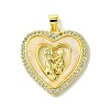 Mother's Day Real 18K Gold Plated Brass Micro Pave Clear Cubic Zirconia Pendants KK-H472-13G-07-1