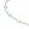 Religious Catholic Jewelry 304 Stainless Steel Cross Link Chain Bracelets STAS-O036-09P-2