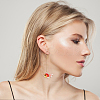 ANATTASOUL 2 Pairs 2 Colors Resin Fish & Glass Ball Asymmetrical Earrings EJEW-AN0002-32-4