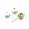 10Pcs Transparent Glass Enamel Beads GLAA-CJ0001-95-3