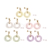 Ring Shape Transparent Acrylic Dangle Stud Earrings EJEW-JE04189-M-1