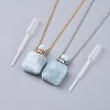 Natural Aquamarine Perfume Bottle Pendant Necklaces NJEW-F266-01B-1