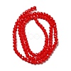 1 Strand Opaque Solid Red Color Faceted Crystal Glass Rondelle Beads Strands X-EGLA-F049A-02-2