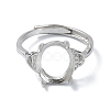 Adjustable 925 Sterling Silver Ring Components STER-K179-35P-2