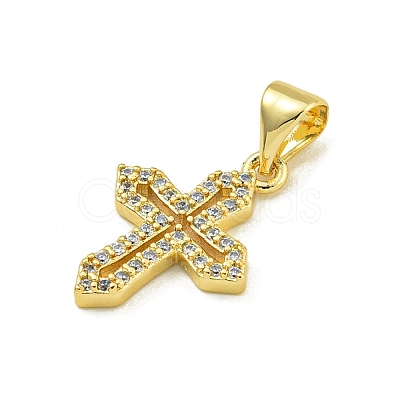 Rack Plating Brass Pave Cubic Zirconia Pendants KK-U029-02G-05-1