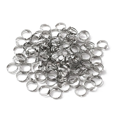 50Pcs Adjustable 304 Stainless Steel Finger Rings Findings DIY-WH0410-54-1