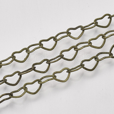 Soldered Brass Covered Iron Heart Chains CH-S125-04A-AB-1