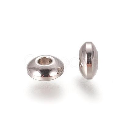 Tarnish Resistant 304 Stainless Steel Smooth Rondelle Beads STAS-M006-03-1