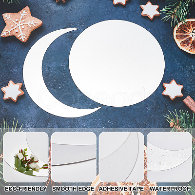 CREATCABIN 1 Set DIY Adhesive Acrylic Mirror Wall Decoration Kit DIY-CN0001-91-1