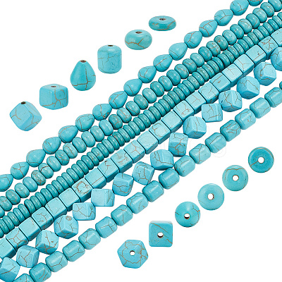 ARRICRAFT 6 Strands 6 Styles Synthetic Turquoise Beads Strands G-AR0005-11-1