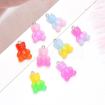 Gradient Color Opaque Resin Pendants RESI-R433-01-1