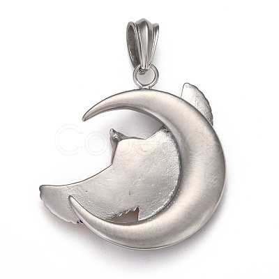 Eagle/Hawk Charm & Moon 304 Stainless Steel Big Pendants STAS-F068-03-1