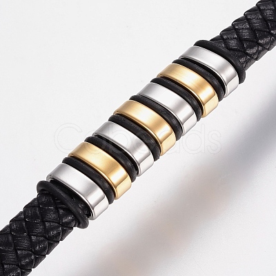 Braided Leather Cord Bracelets BJEW-H560-69-1