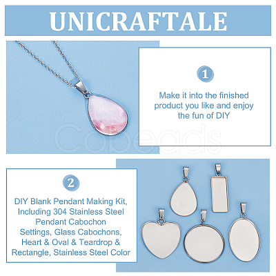 Unicraftale DIY Blank Pendant Making Kit DIY-UN0005-54-1