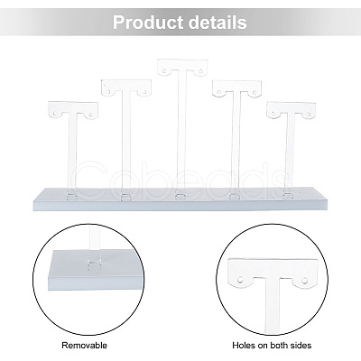 5 T-Bar Transparent Acrylic Earring Display Stand EDIS-WH0016-023-1